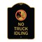 Signmission Driveway Sign No Truck Idling W/ Graphic, Black & Gold Aluminum Sign, 18" x 24", BG-1824-24125 A-DES-BG-1824-24125 - alternate 1